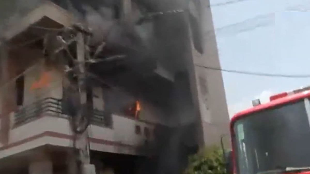 Fire broke out in a three-storey building in Raghu Vihar, no casualty reported